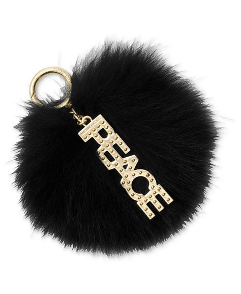 michael kors fur pom pom charm|Michael Kors Peace Fur Pom Pom Charm .